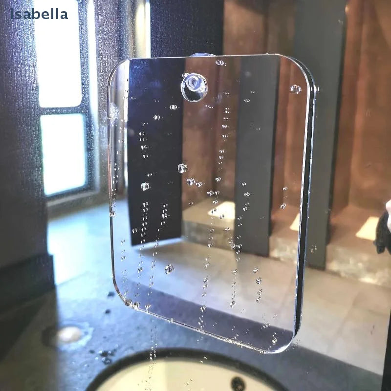 ♥Shaving Mirror for Bathroom - Portable Rectangular Mirror with Hanging Hole, Acrylic Anti Fog Mirror for Shaving & Grooming