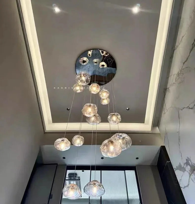 Modern Light Luxury Home Decoration LED Chandelier Staircase Light Living Room Chandelier Indoor Lighting