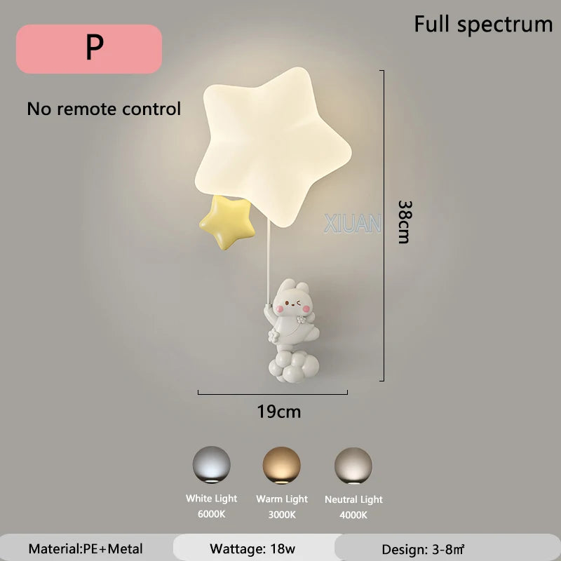Modern Cute Cartoon LED Wall Lamps Art Creative Animals Balloons Lights for Chidren's Bedroom Living Room Home Decor Chandeliers