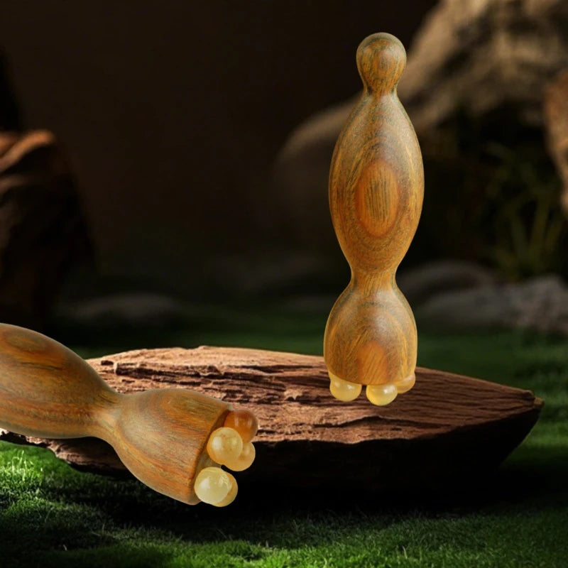 Sandalwood Face Massage Tools Gua Sha Face Skin Care Massage Sticks Lotus Seedpod Shape Massager Facial Physiotherapy Tool