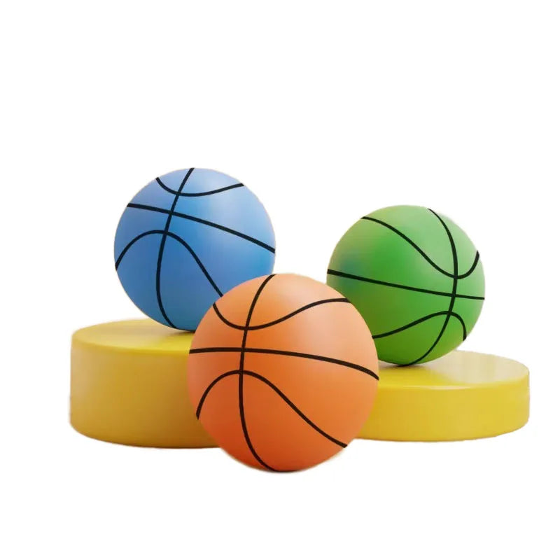 18cm/22cm Silent basketball racket ball for children's indoor training Baby silent sponge elastic small leather ball toys