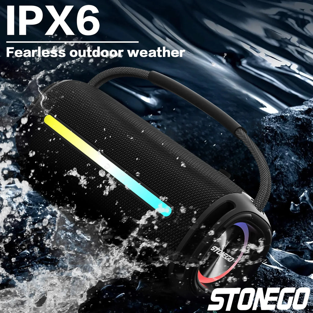 Portable Bluetooth 5.3 Speaker RGB Lantern Waterproof Outdoor IPX6 High Power Audio Subwoofer