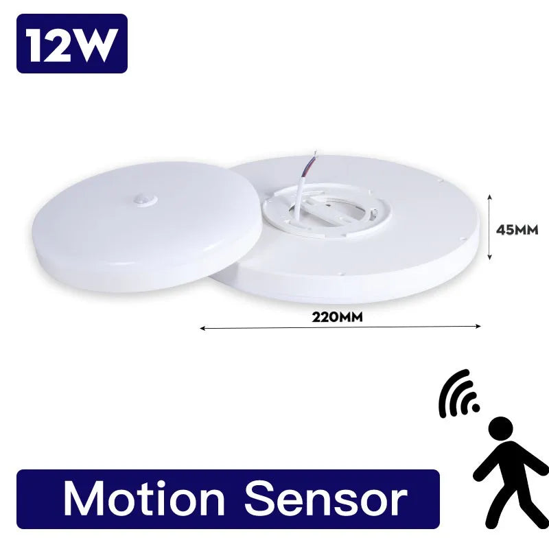 Motion Sensor Ceiling Light Radar Sensor LED Light Smart Lamp 220V/110V For Corridor Entrance Human Motion Ceiling Lamp Panel