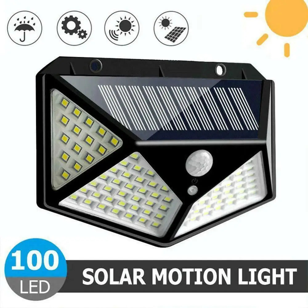 Solar Motion Sensor Lights with Remote,Outdoor Security Flood lights 3 Heads,3 Lighting Modes for Garden Camping 280 Leds-280LED