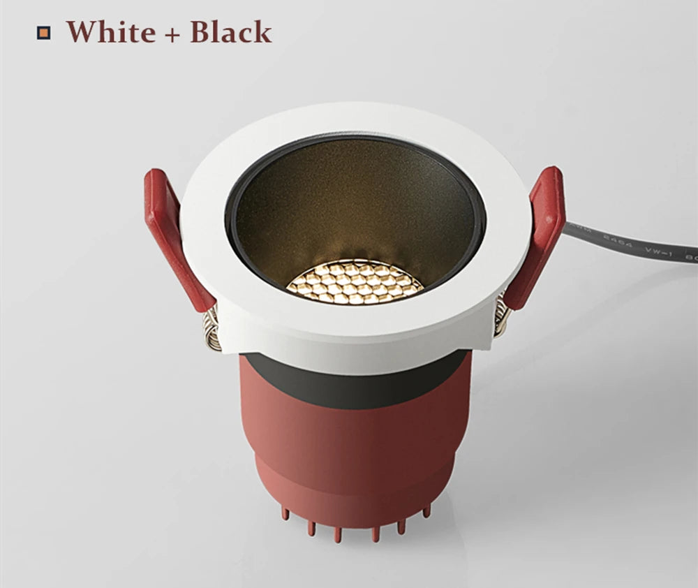 Anti-glare LED Recessed Downlights Dimmable 7W 12W 15W LED Ceiling Spotlight Single Downlight 220V Indoor Lighting Fixture
