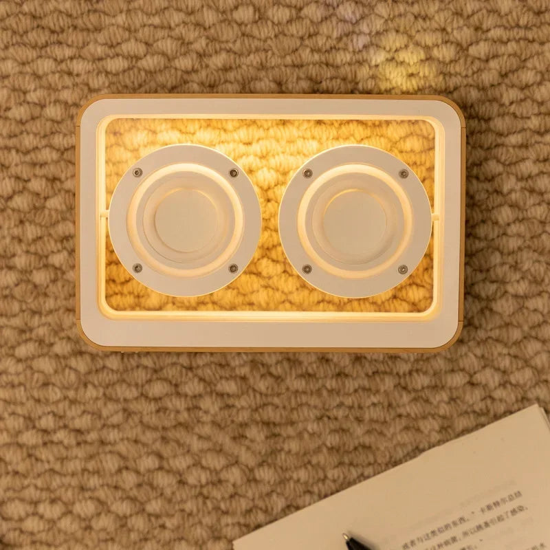 Creative Transparent Bluetooth Speaker with Dual Horn Clear Sound Quality Desktop Decoration Home Mini Audio Reading Light