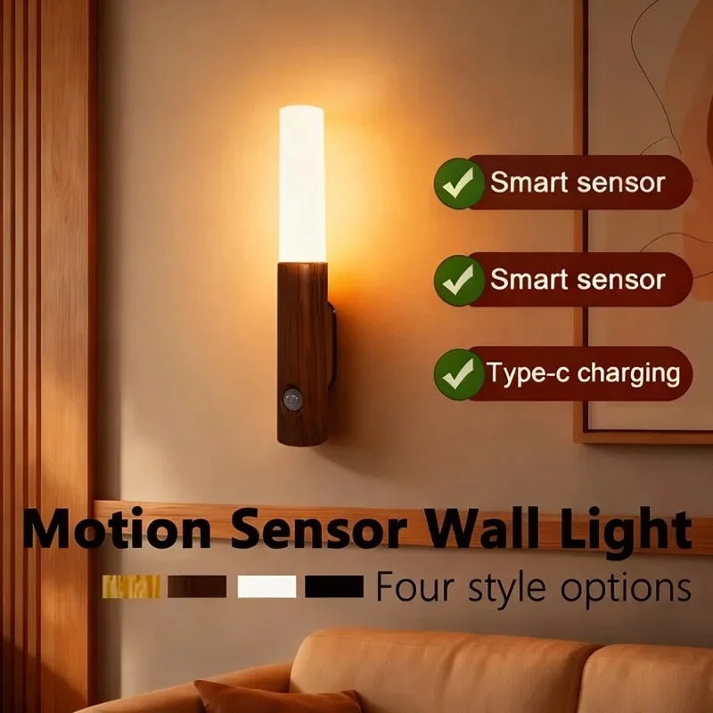 Smart Sensor Night Light Rechargeable LED Wall Light Magnetic Lamp Suitable for Bedroom Corridor and Stair Wall Night Light
