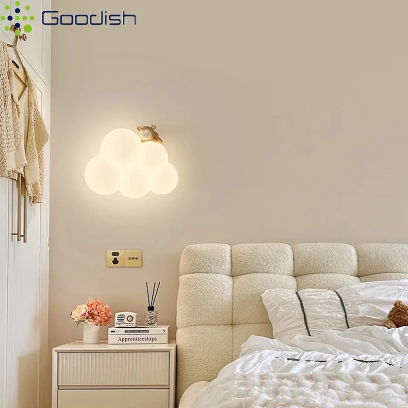 Modern Cute Cartoon LED Wall Lamps Art Creative Animals Balloons Lights for Chidren's Bedroom Living Room Home Decor Chandeliers