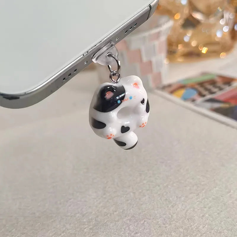 Cute Cat Cartoon Phone Dust Plug Pendant Accessory Decoration for IPhone Type-c Android Kitten Charging Port Phone Accessories