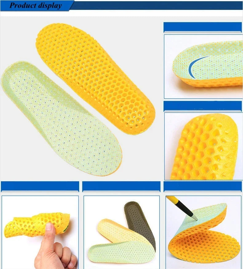 Memory Foam Insoles for Sneakers Honeycomb Breathable Insole Sports Shoe Pad Inserts Orthopedics Flat Feet Pads for Woman Man