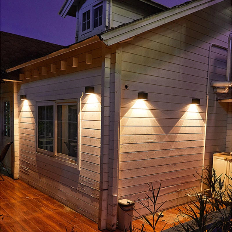 Outdoor Solar Wall Lights Square Solar Wireless Wall Sconces Lights IP65 Waterproof Decorative for Garden Yard Patio Fence Decor