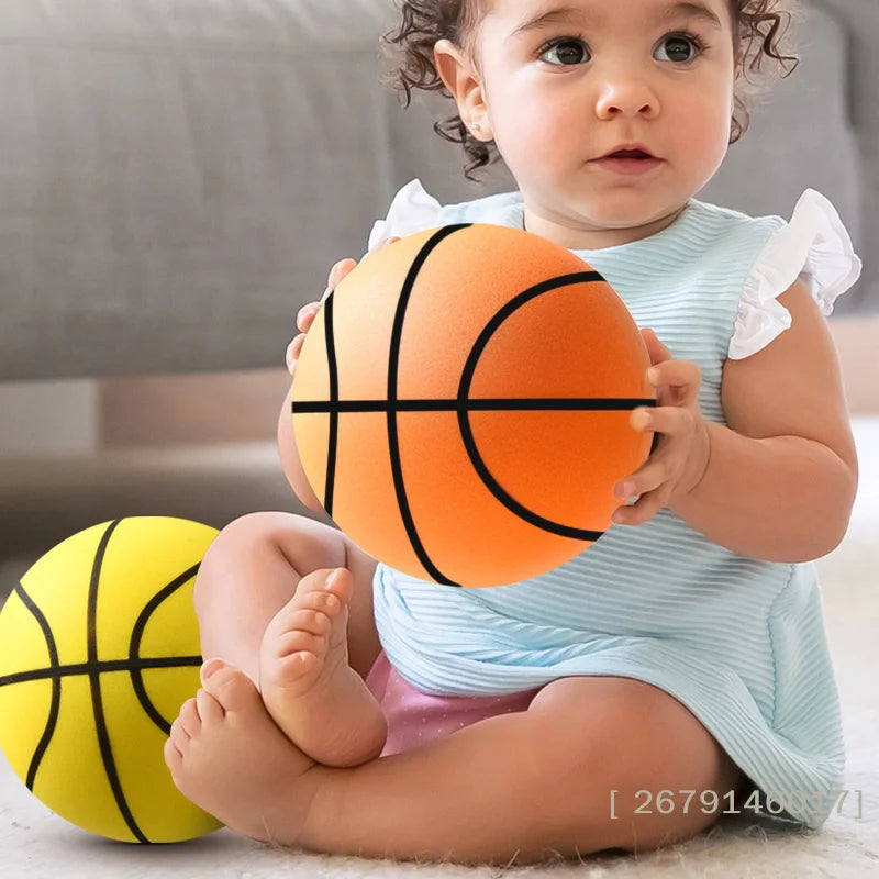 【YY26】18/21/24cm Bouncing Mute Ball Indoor Silent Basketball With Hoop High-Resilience Lightweight Mini Basketball Kids Gifts