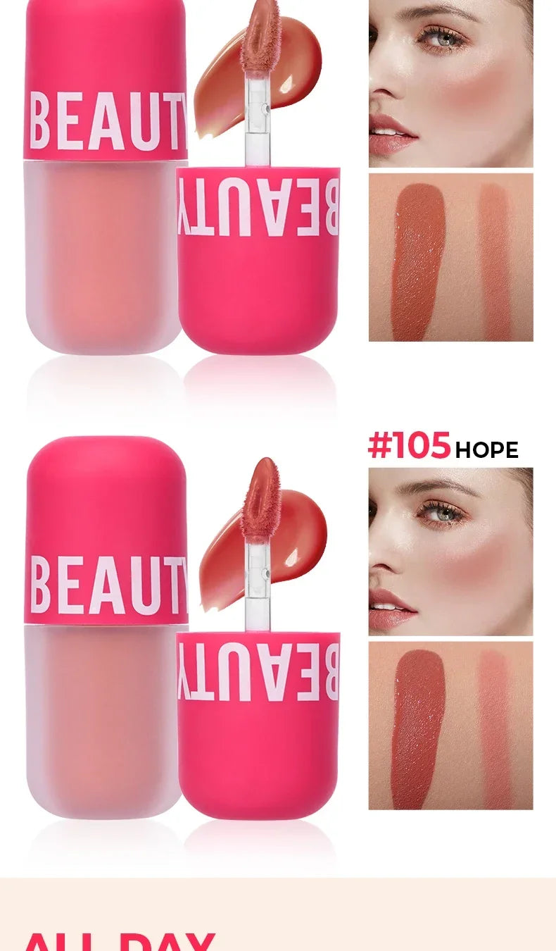 BEAUTY GLAZED 5 Colors Blush Serum Long Lasting Waterproof Natural Cheek Tint Blusher Matte Cream On Face Make Up Cosmetics