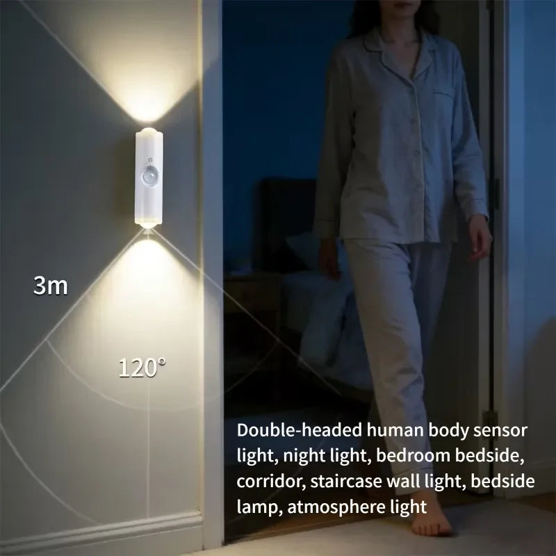 Motion Sensor Smart LED Light Bar - Wall-Mounted Dimmable USB Lighting for Stairs Hallway Bedroom Home Use