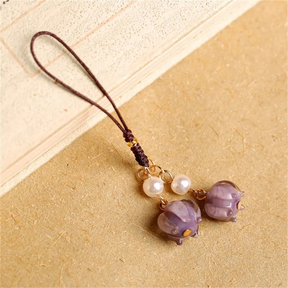 Strap Phone Accessories Jewelry Accessories Mobile Phone Keychain Anti-lost Lanyard Phone Strap Orchid Flower Phone Chains