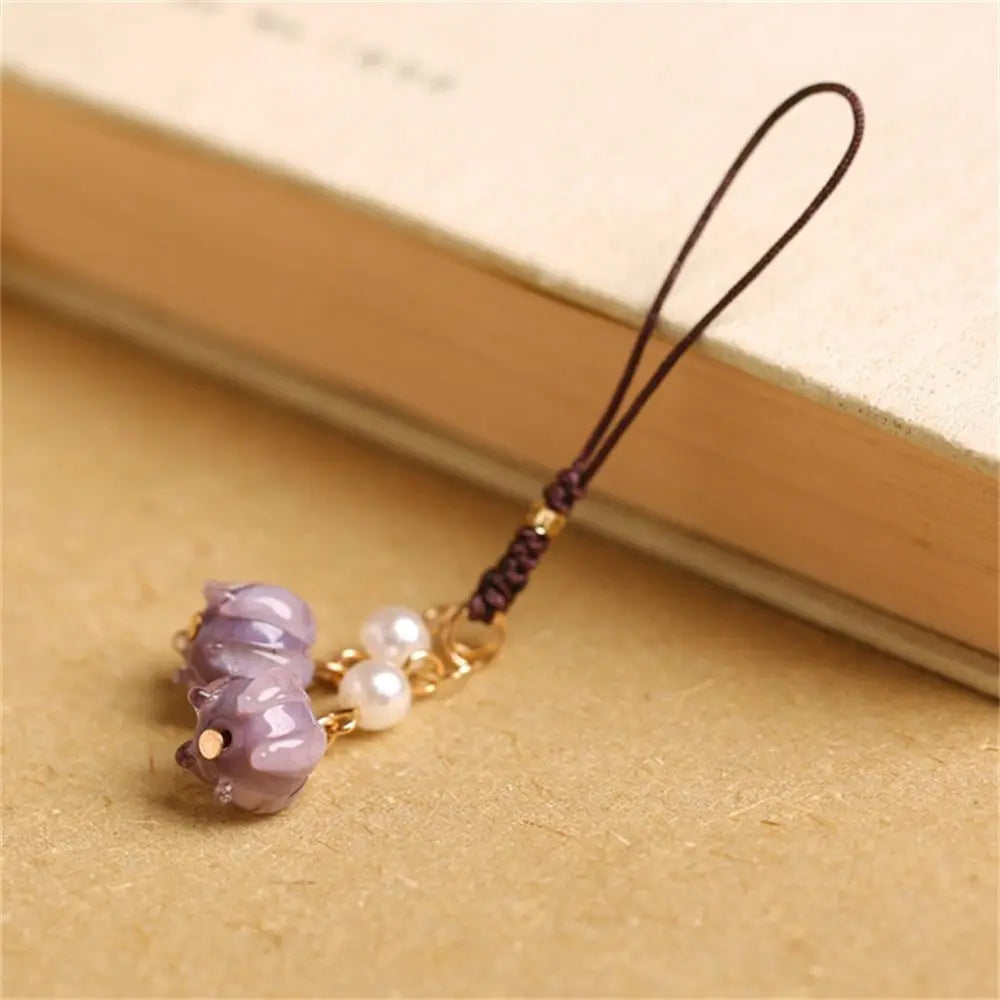Strap Phone Accessories Jewelry Accessories Mobile Phone Keychain Anti-lost Lanyard Phone Strap Orchid Flower Phone Chains