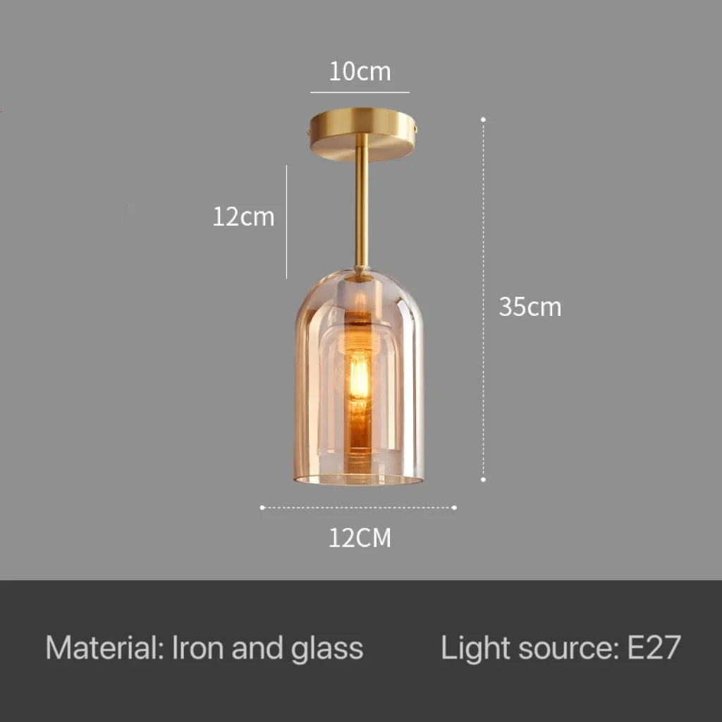 Nordic Modern Glass Ceiling Lamp Bedroom Bedside Restaurant Kitchen Bar Island  Hanging Led Chandelier Lights Indoor Lighting