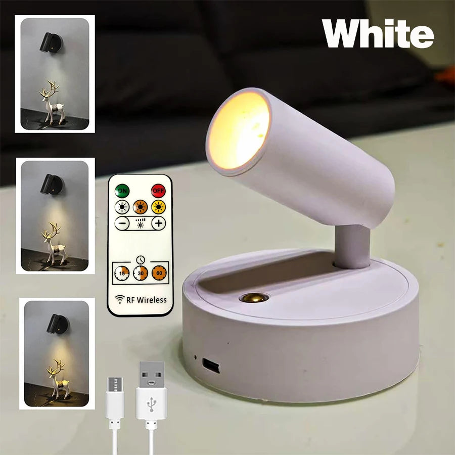 Smart Remote Control & Magnetic USB LED Wall Light,3 Mode Dimmable Cordless Touch Night Lamp for Bedside,Wardrobe,Hallway,Stairs