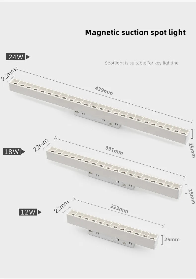 New White Tuya Smart LED Track Light Embedded Masterless Lighting lamp Living Room Light Voice Control Magnetic Track Light