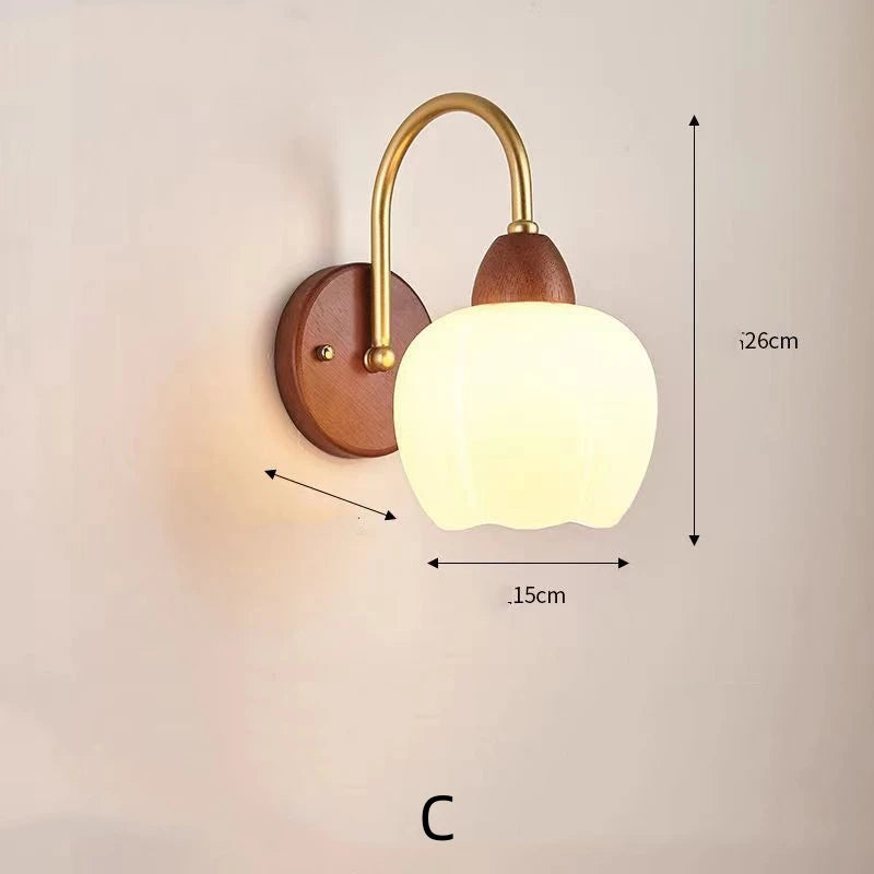 Modern Indoor Wall Light Lamp Suitable For Bedroom Bedside Living Room Home Decor Light Fixture Wooden Vintage LED Wall Lamps