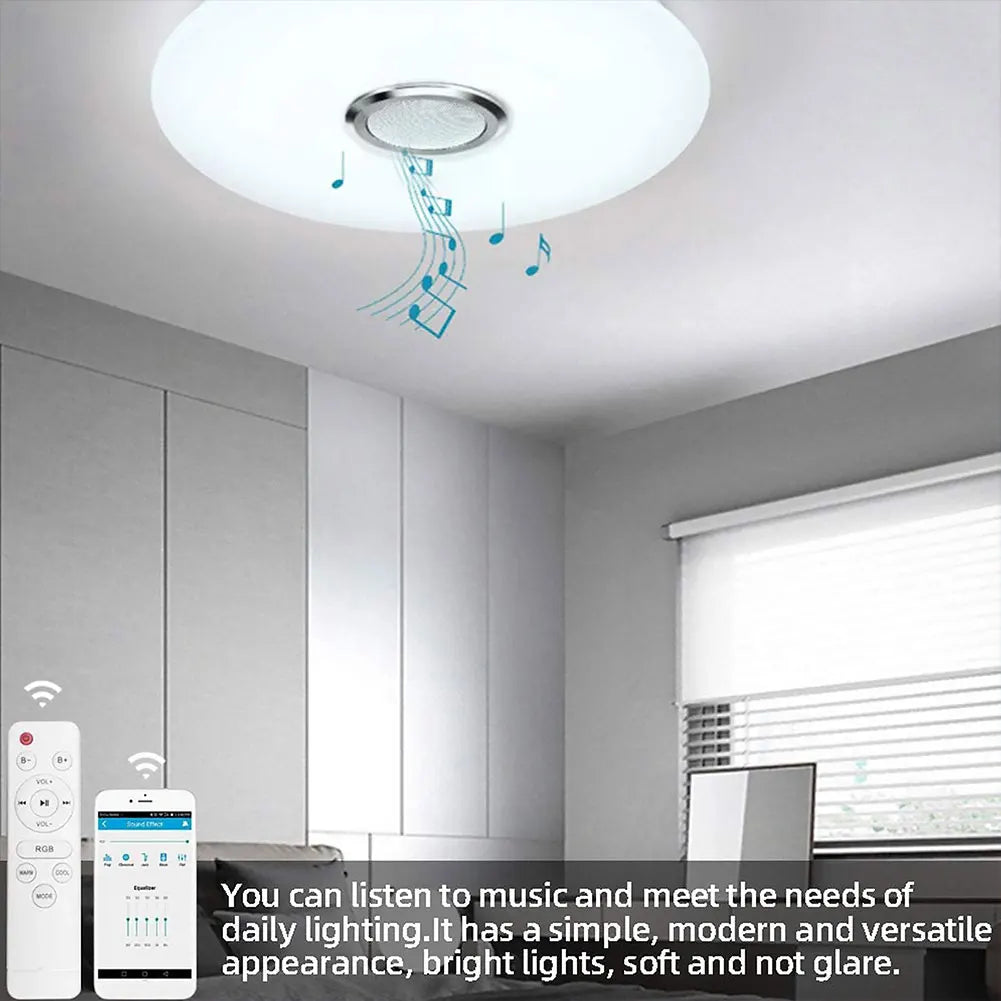 LED Ceiling Light Smart RGB Lighting APP Bluetooth Speaker Music Lamps Dimmable Chandeliers For Home Bedroom with Remote Control