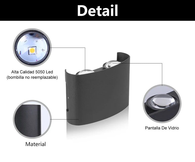 LED Wall Light Waterproof Outdoor Indoor Lighting IP65 AC86-265V 2w 4w for Garden Stair Night Light