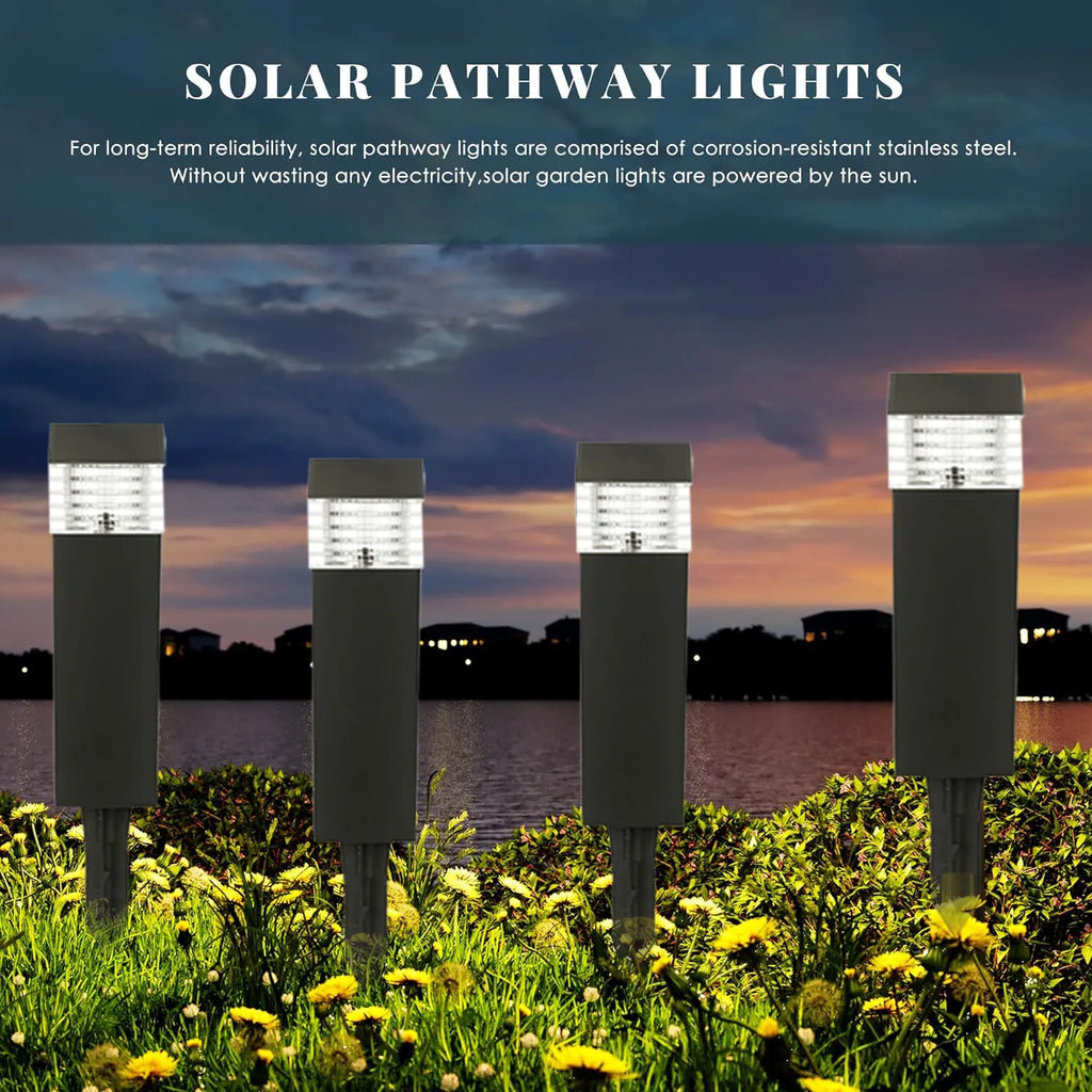 Solar Garden Lights LED Solar Pathway Lights Outdoor IP65 Waterproof Landscape Lighting Decor for Backyard Walkway Driveway