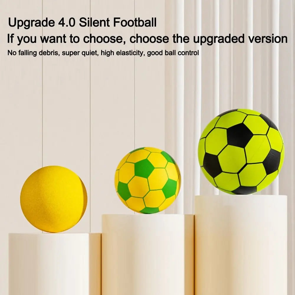 High-Elastic Silent Football Easy to Grip Lightweight Low Noise Foam Soccer Ball 21/24CM Squeezable Indoor Training Ball