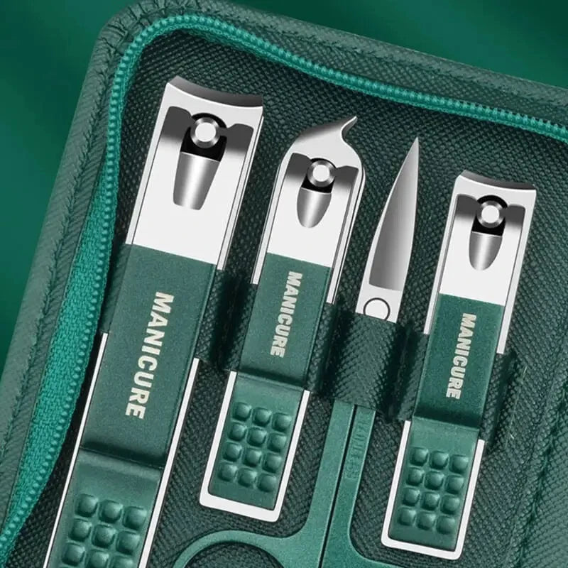 9 Pcs Set Professional Piece Nail Care Kit Stainless Steel Manicure & Pedicure Set Nail Clipper Set with Travel Case