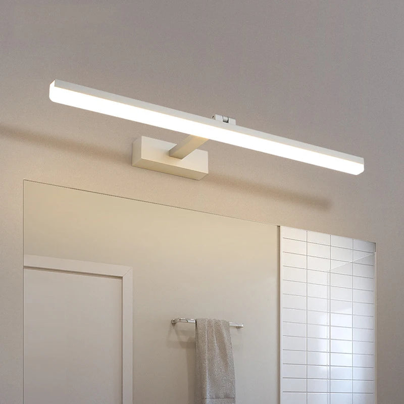 Modern Mirror Vanity Lamp Bathroom Wall Light 40cm/50cm/60cm/70cm/80cm/90cm LED Cloakroom Mirror Lights Gold Silver Black 220V