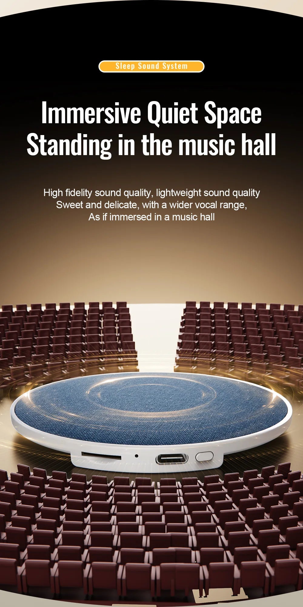 Bluetooth Speaker Wireless Bluetooth5.4 HiFi Pillow Sound Disc Sleep Decompression Support TF Card Reading Type-C Cable Charging