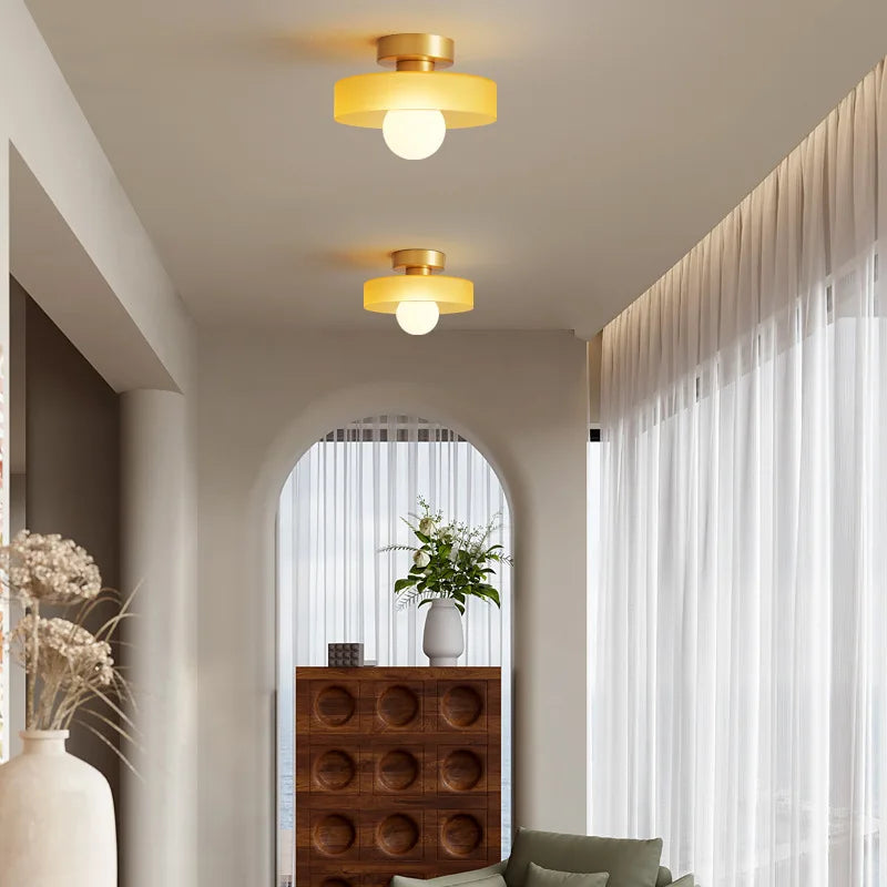 Vintage Glass LED Ceiling Light Indoor Aisle Corridor Hallway Lighting for Living Room Dining Room Bedroom Modern Ceiling Lamps