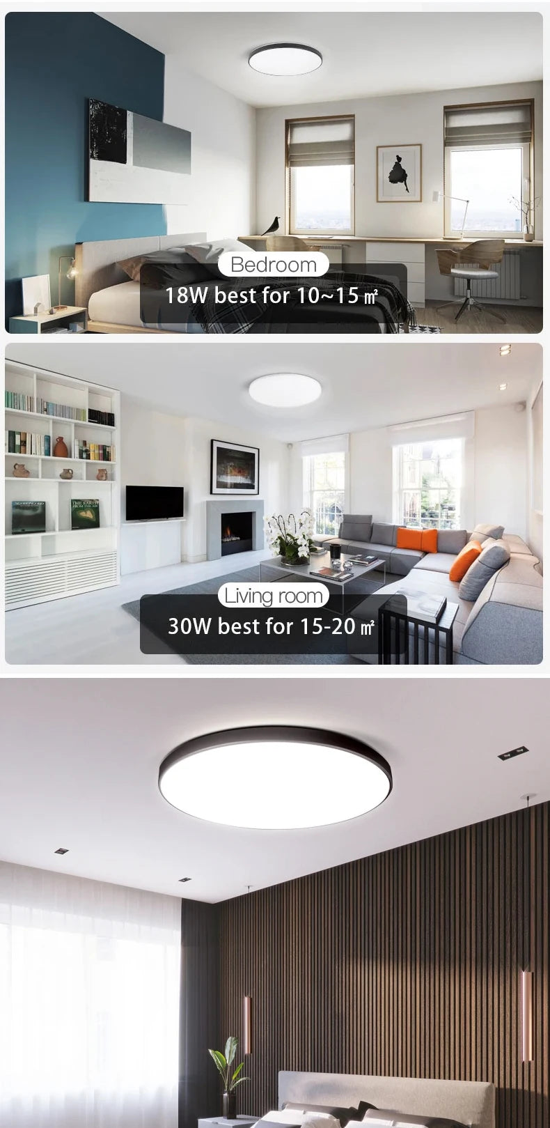 LED Ceiling Lights for bathroom IP44 Waterproof Indoor Kitchen Light AC165-265V 18W/30W/40W Bedroom Ceiling Lamp For Home Panel