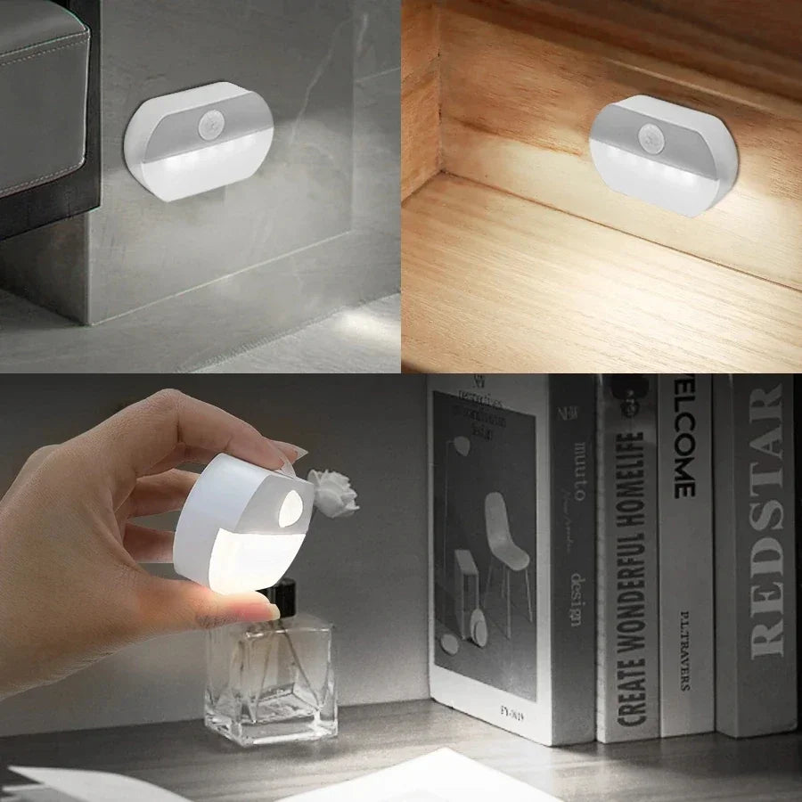 Motion Sensor Led Night Light Human Infrared Kitchen Cabinet Lamp Bathroom Closet Stairs Lighting  AAA Battery not including