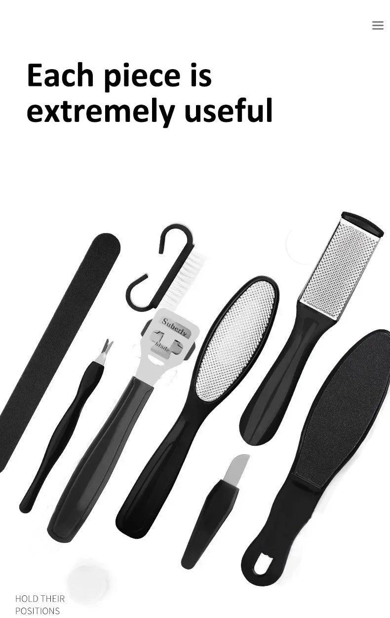 Pedicure Kit 10 in 1 Professional Pedicure Tools Set Foot Rasp Peel Callus Dead Skin Remover Feet Care Pedicure