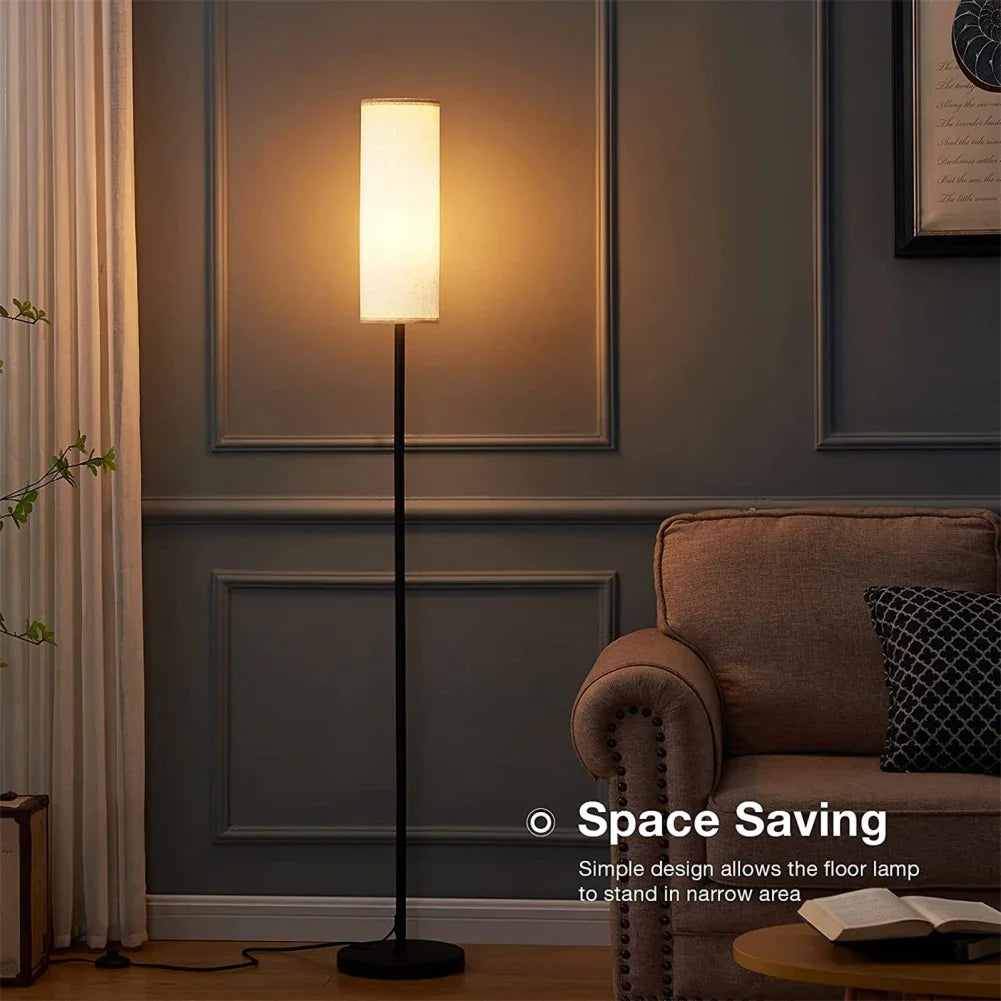 Smart LED Floor Lamp, Dimmable Standing Lamp for Living Room, Bedroom, Gaming ,LED Bulb with Lampshade, Modern Tall Lamp (White)