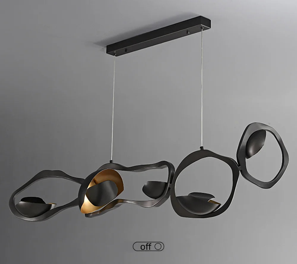 Modern LED home interior lighting ceiling chandelier, metal lustre, dimmable, suitable for living room lighting