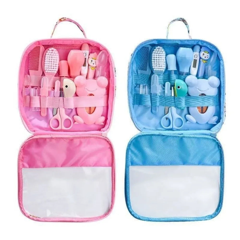 13Pcs/Set Multi-functional Baby Care Kit Nasal Aspirator Nail Clipper Baby Grooming Kit Comb Hair Wash Brush