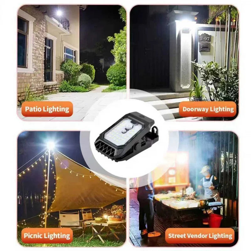 Motion sensor solar outdoor wall lamp with charging clip waterproof LED light for garden driveway porch security