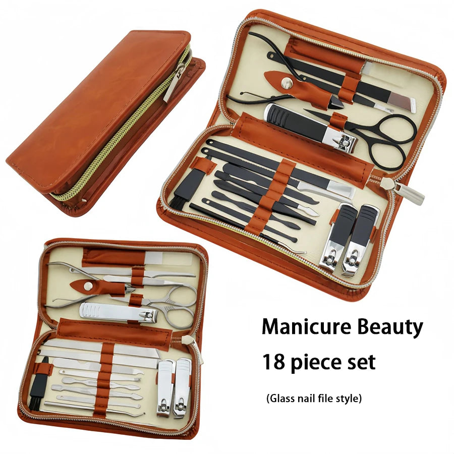 Stainless Steel Nail Care Kit Manicure Set Professional Pedicure Kit Nail Kit  for Women And Men Travel Case Kits Gifts