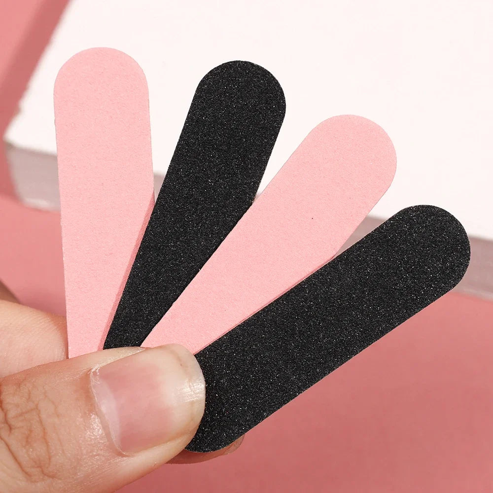20/80/100pc Disposable Nail File Set Mini Nail Cleaning Care Kit Wood Sticks Nail Art Tools Portable Filer Accessorie Manicure