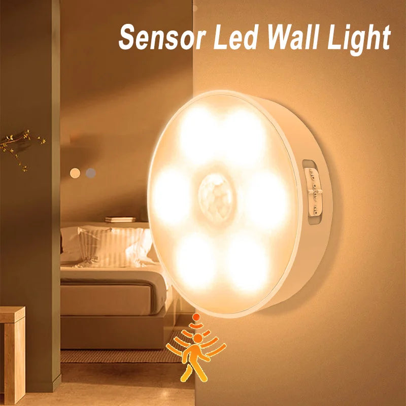 Motion Sensor Night Light Wireless/EU Plug Wall Lamp LED Indoor Lighting,Bedroom Bathroom Corridor Stairway Cabinet Auto ON/OFF
