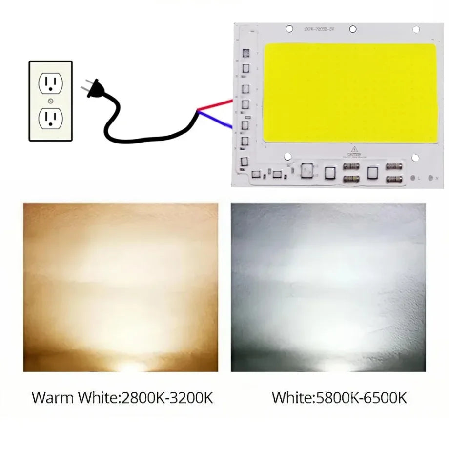 LED COB Chip 50W 100W 150W 200W 200-240V Smart IC No Need Driver LED Lamp Light Source For Flood Light Spotlight DIY Lighting
