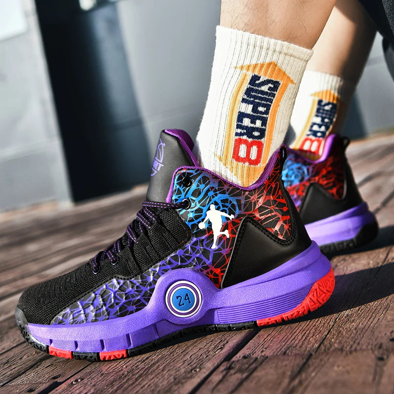 Basketball Shoes Men Field Training Non-slip High-top Luxyry Design Mesh Breathable Sneakers Pro Original Kids Basketball Boots