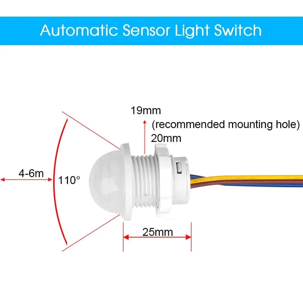 Motion Sensor Light Switch,Sensor Smart Detection Switch,30 Second Delay Working,Ceiling or Wall Mount for LED Lamp,Bulb Light