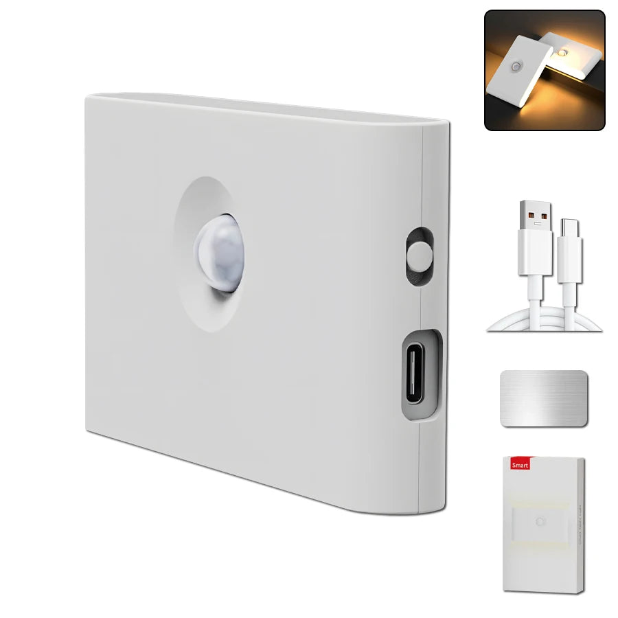 Motion Sensor Smart Led Night Light, Square Lens Eye Protection Bedside Lamp,for Wardrobe,Living Room,Bedroom,Staircase,Camping