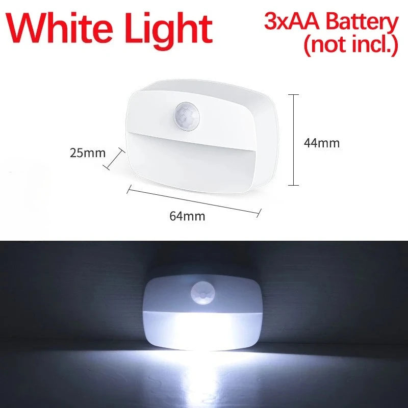 Motion Sensor Smart Led Night Light, Square Lens Eye Protection Bedside Lamp,for Wardrobe,Living Room,Bedroom,Staircase,Camping