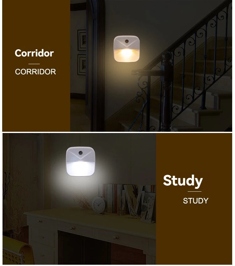 Smart Auto LED Night Light: Motion Sensor & Dusk-to-Dawn Plug-in for Energy Saving Home/Gift