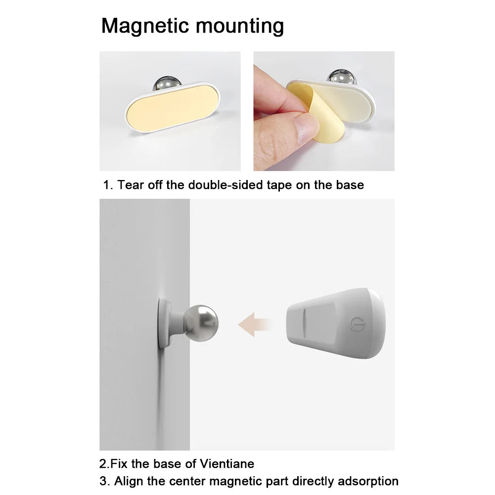 Wireless Mirror Vanity Lights Battery Operated LED Eye Protection Light Adjustable Color Brightness & Angle for Home Bathroom