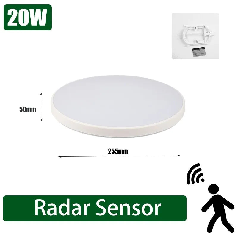 Motion Sensor Ceiling Light Radar Sensor LED Light Smart Lamp 220V/110V For Corridor Entrance Human Motion Ceiling Lamp Panel